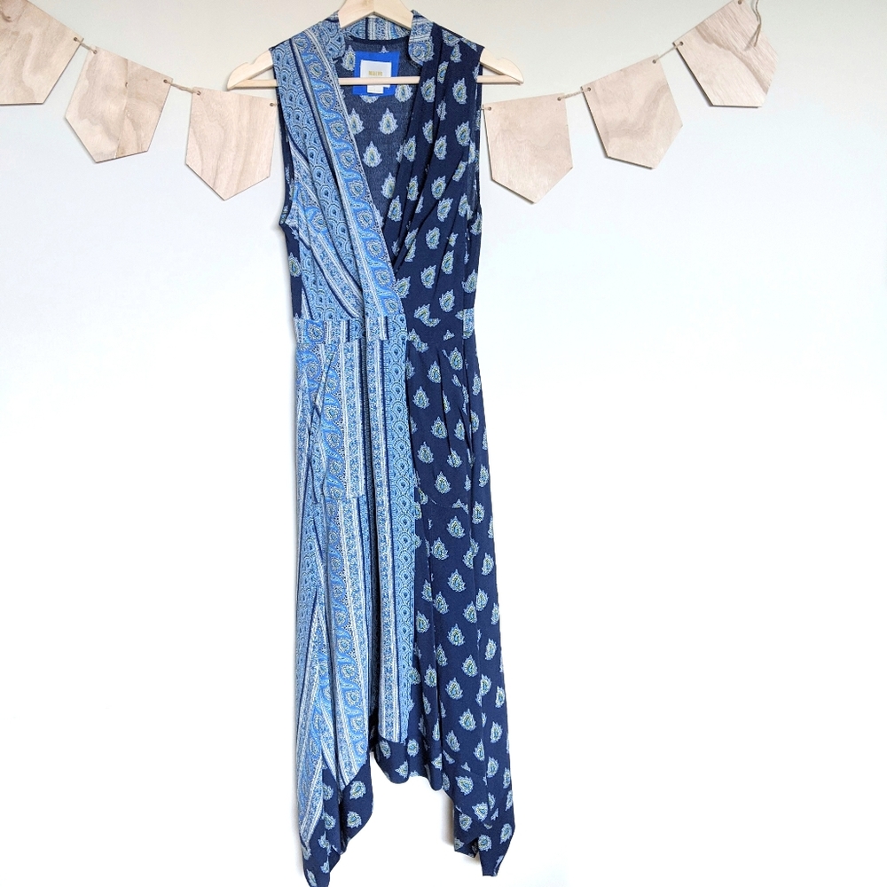 Anthropologie Maeve Eclipse Dress Blue Paisley